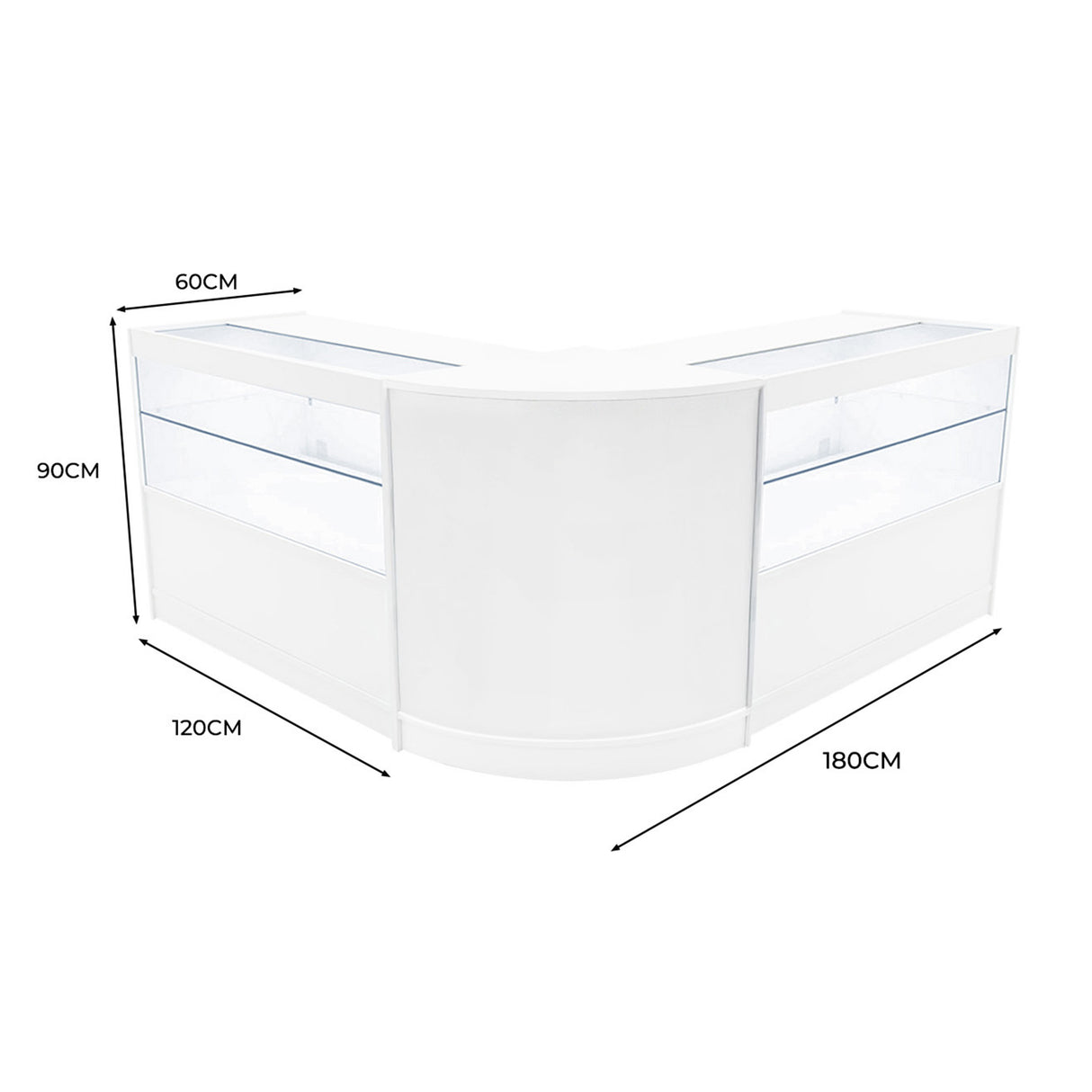 Set Banconi Selene con Illuminazione LED – 2x C1200 + CM60 Angolare - Bianco