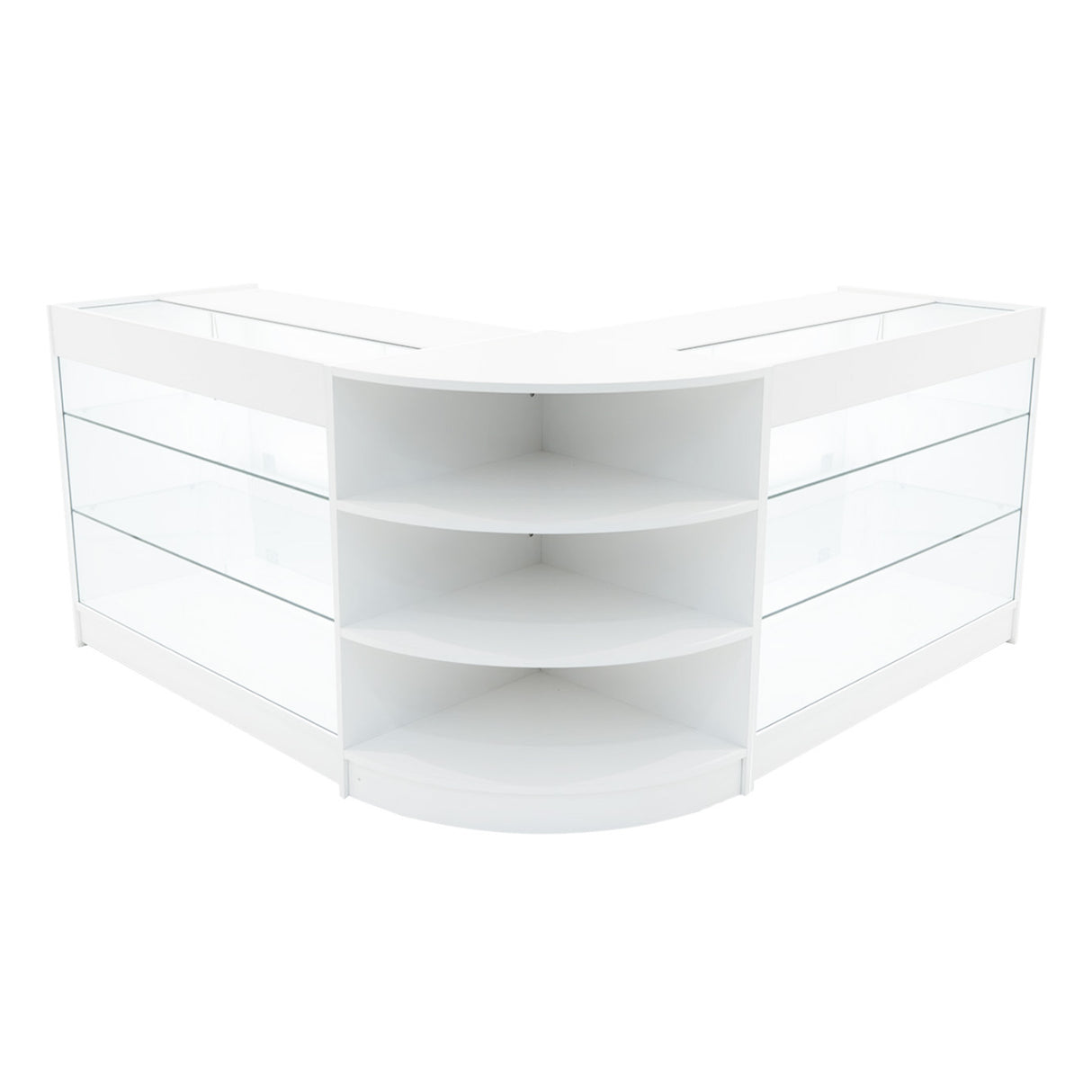 Set Bancone Negozio Apollo LED con 2x K1200 + Angolare LM60 - Bianco