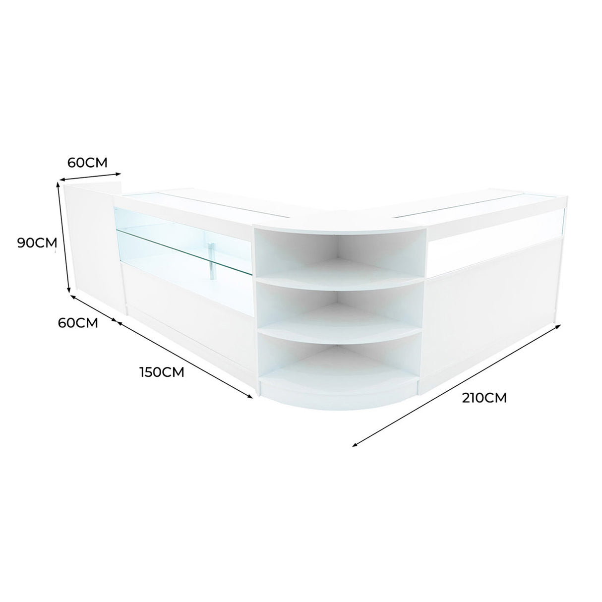 Set Banconi con Illuminazione LED Europa B1500, C1500, TB60 & LM60 - Bianco