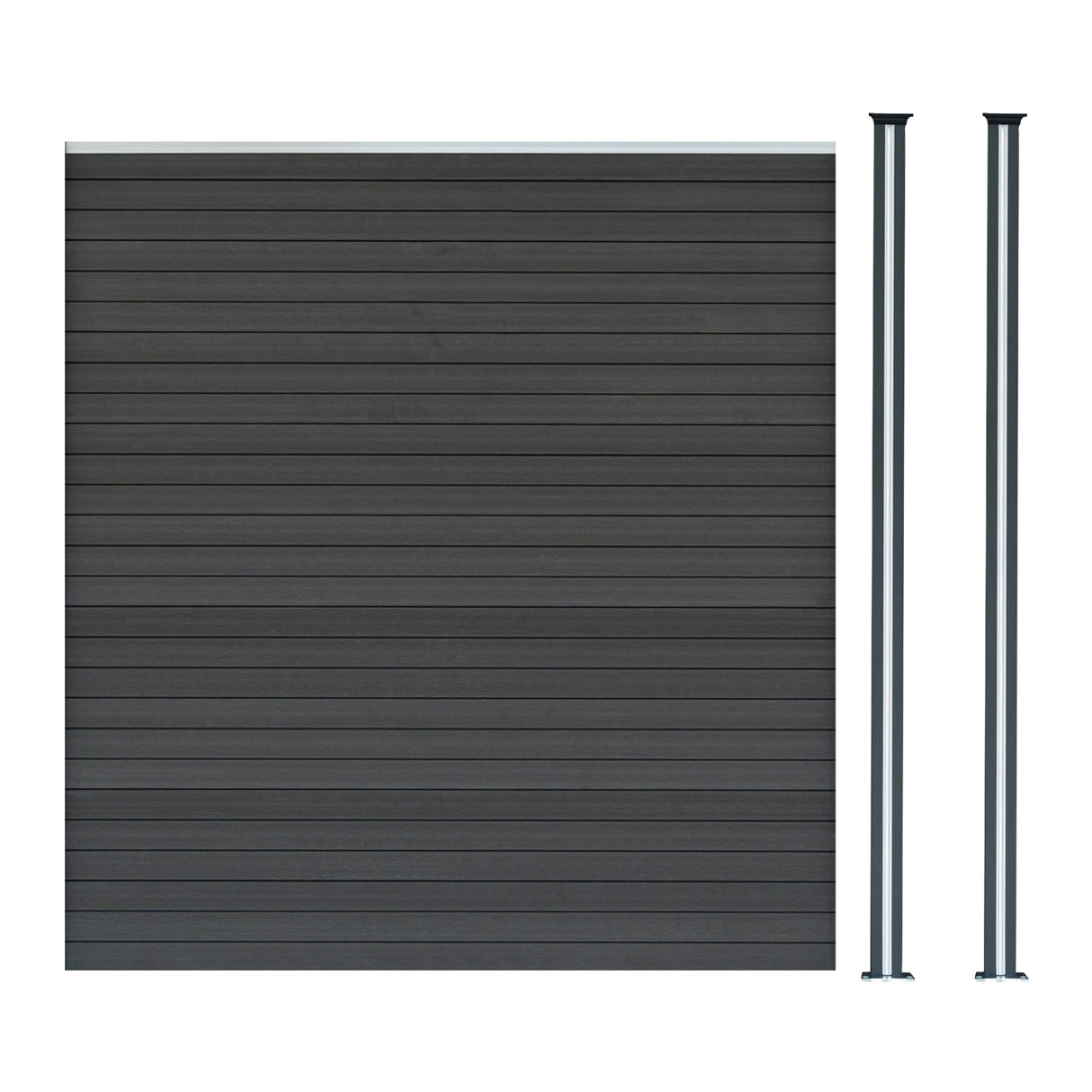 Pannello Recinzione + 2 Pali LED in Alluminio - Grigio