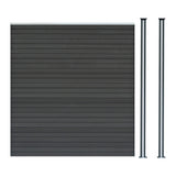 Pannello Recinzione + 2 Pali LED in Alluminio - Grigio
