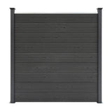 Pannelli Recinzione x4, Elemento Angolare e 5 Pali LED - Grigio