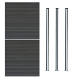 Pannelli Recinzione x2 + Pali LED x3 in Alluminio - Grigio