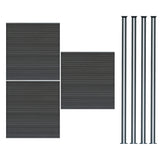 Pannelli Recinzione x3 + Pali LED x4 in Alluminio - Grigio