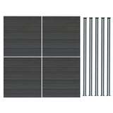 Pannelli Recinzione x4 + Pali LED x5 in Alluminio - Grigio