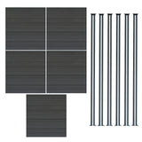 Pannelli Recinzione x5 + Pali LED x6 in Alluminio - Grigio