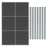 Pannelli Recinzione x6 + Pali LED x7 in Alluminio - Grigio