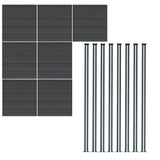 Pannelli Recinzione x7 + Pali LED x8 in Alluminio - Grigio