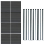 Pannelli Recinzione x8 + Pali LED x9 in Alluminio - Grigio