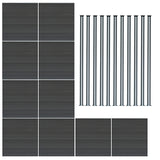 Pannelli Recinzione x10 + Pali LED x11 in Alluminio - Grigio