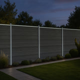 Pannelli Recinzione x10 + Pali LED x11 in Alluminio - Grigio