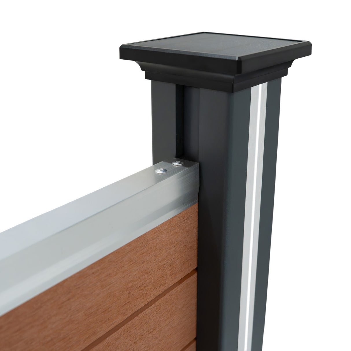 Pannelli Recinzione x10, Elemento Angolare e 11 Pali LED - Marrone
