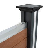 Pannelli Recinzione x10, Elemento Angolare e 11 Pali LED - Marrone