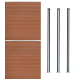 Pannelli Recinzione x2 + Pali LED x3 in Alluminio - Marrone
