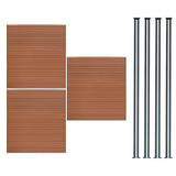 Pannelli Recinzione x3 + Pali LED x4 in Alluminio - Marrone