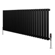 Radiatore orizzontale a colonna singola, 600 x 1620 mm, finitura nera opaca, con valvole, design elegante e lineare, ideale per ambienti moderni