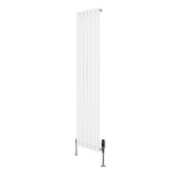 Radiatore Ovale a Colonna Singola Verticale con Valvole 1600 x 360 mm Bianco