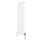 Radiatore Ovale a Colonna Singola Verticale con Valvole 1600 x 480 mm Bianco