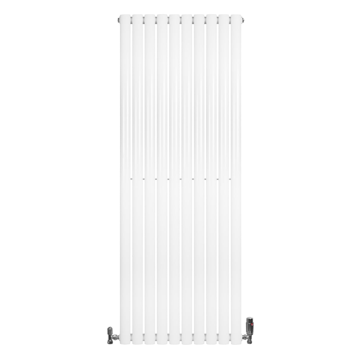 Radiatore Ovale a Colonna Singola Verticale con Valvole 1600 x 600 mm Bianco
