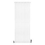 Radiatore Ovale a Colonna Singola Verticale con Valvole 1600 x 600 mm Bianco
