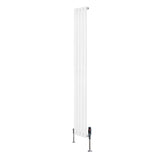 Radiatore Ovale a Colonna Singola Verticale con Valvole 1800 x 240 mm Bianco