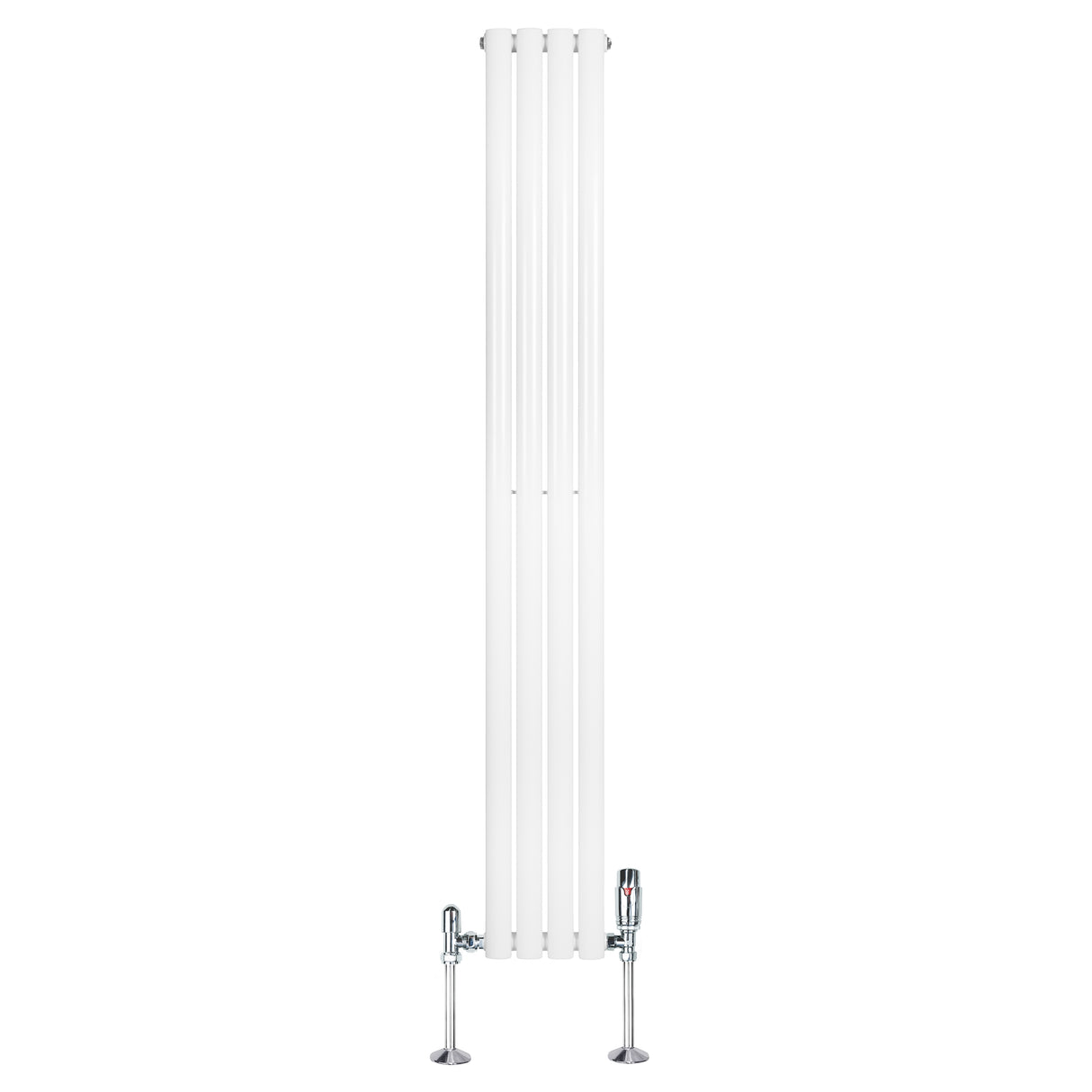 Radiatore Ovale a Colonna Singola Verticale con Valvole 1800 x 240 mm Bianco