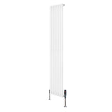 Radiatore Ovale a Colonna Singola Verticale con Valvole 1800 x 360 mm Bianco