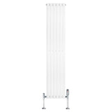 Radiatore Ovale a Colonna Singola Verticale con Valvole 1800 x 360 mm Bianco