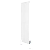 Radiatore Ovale a Colonna Singola Verticale con Valvole 1800 x 480 mm Bianco