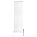 Radiatore Ovale a Colonna Singola Verticale con Valvole 1800 x 480 mm Bianco