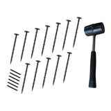 Bordura Flessibile da Giardino 4 x 1,2 m con Martello in Gomma - Nero