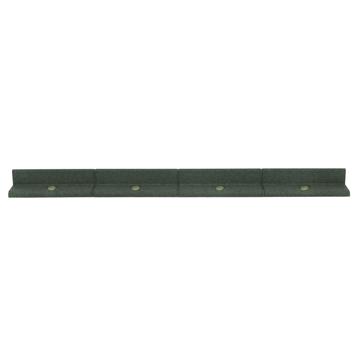 Pannello di supporto verde scuro in materiale resistente, con finitura liscia e dettagli circolari dorati, ideale per organizzare spazi