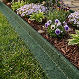 Bordura flessibile verde da giardino, 30 x 1,2 m, con fiori colorati e terreno in legno, perfetta per delimitare aiuole e giardini