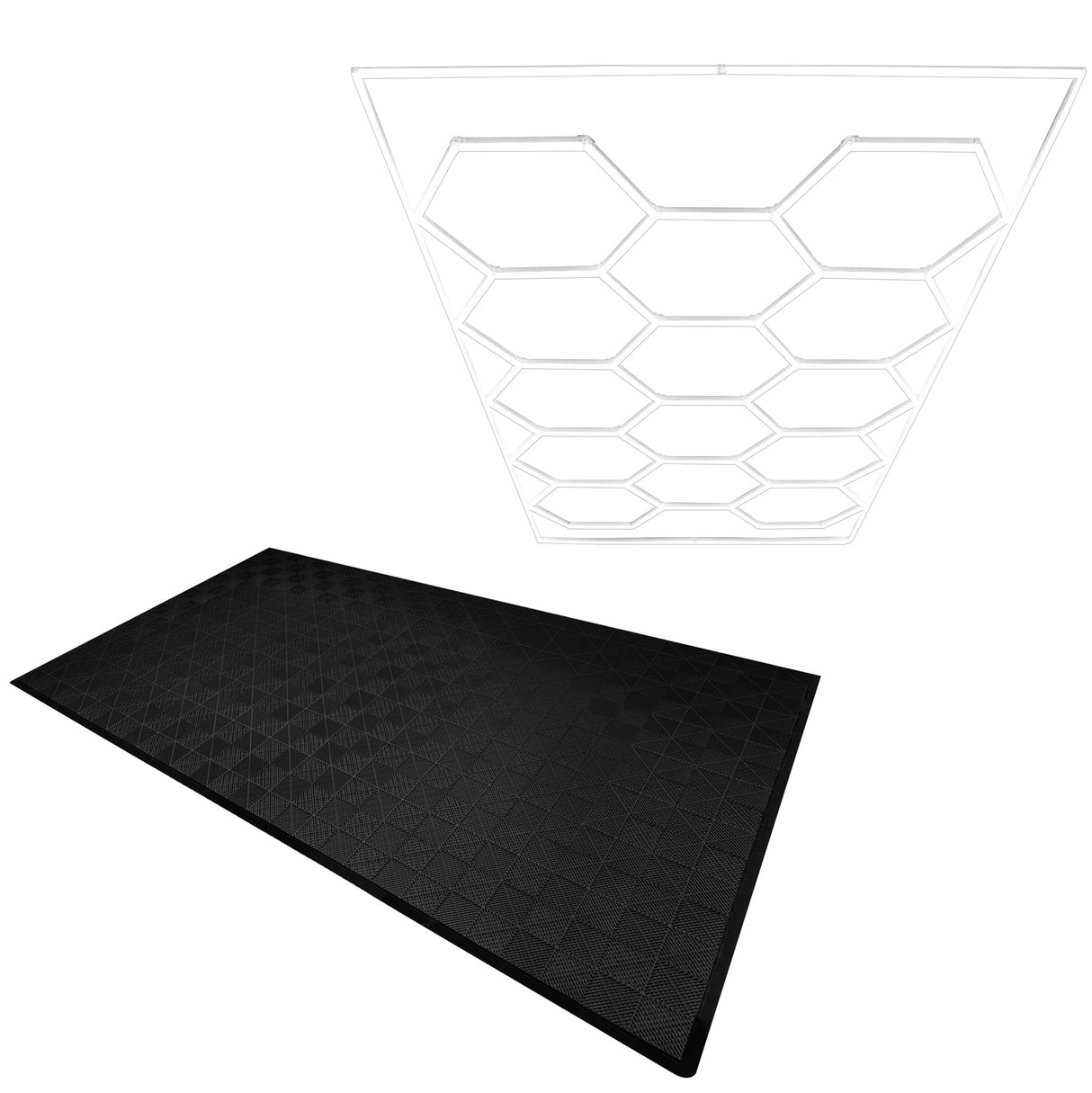 120 Piastrelle Modulari Nere + 14 Luci LED Esagonali 6500K