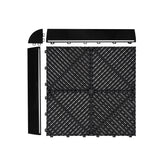 Luci LED Esagonali x 2 e Piastrelle Ventilate per Pavimento Garage con Bordi - 165 Nere & 60 Grigie