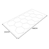 Luci LED Esagonali x 2 e Piastrelle Ventilate per Pavimento Garage con Bordi - 165 Grigie & 60 Nere