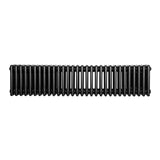 Radiatore tradizionale a 4 colonne, 300 x 1010 mm, colore nero, con finitura liscia e design elegante per riscaldamento efficace
