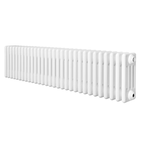 Radiatore tradizionale a 4 colonne, bianco lucido, lungo 1370 mm, con finitura liscia e design elegante per riscaldare gli ambienti
