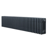 Radiatore tradizionale a 4 colonne, 300 x 1505 mm, in grigio antracite, con finitura liscia e design elegante per riscaldamento efficace