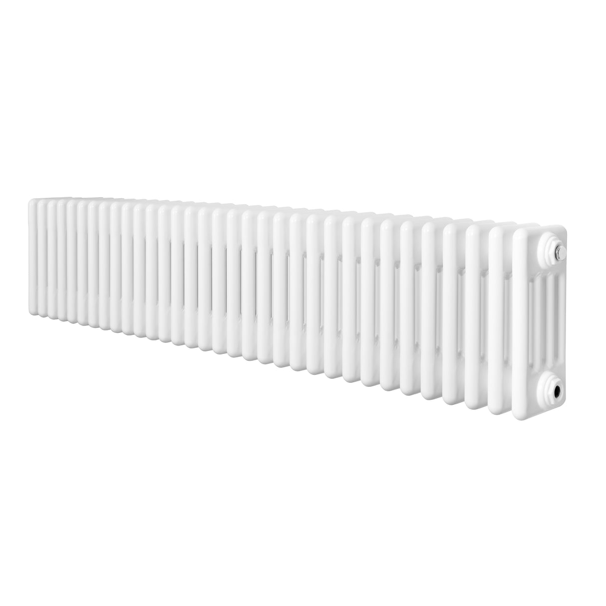 Radiatore tradizionale a 4 colonne, 300 x 1505 mm, finitura bianca lucida, design elegante e linee pulite per riscaldamento efficiente