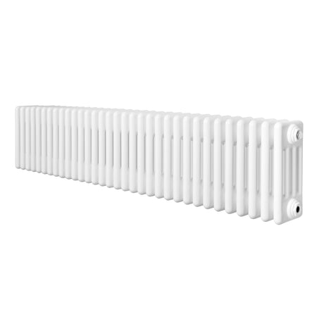 Radiatore tradizionale a 4 colonne, 300 x 1505 mm, finitura bianca lucida, design elegante e linee pulite per riscaldamento efficiente