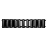 Radiatore tradizionale a 4 colonne, 300 x 1505 mm, colore nero, con finitura liscia e design elegante per interni moderni