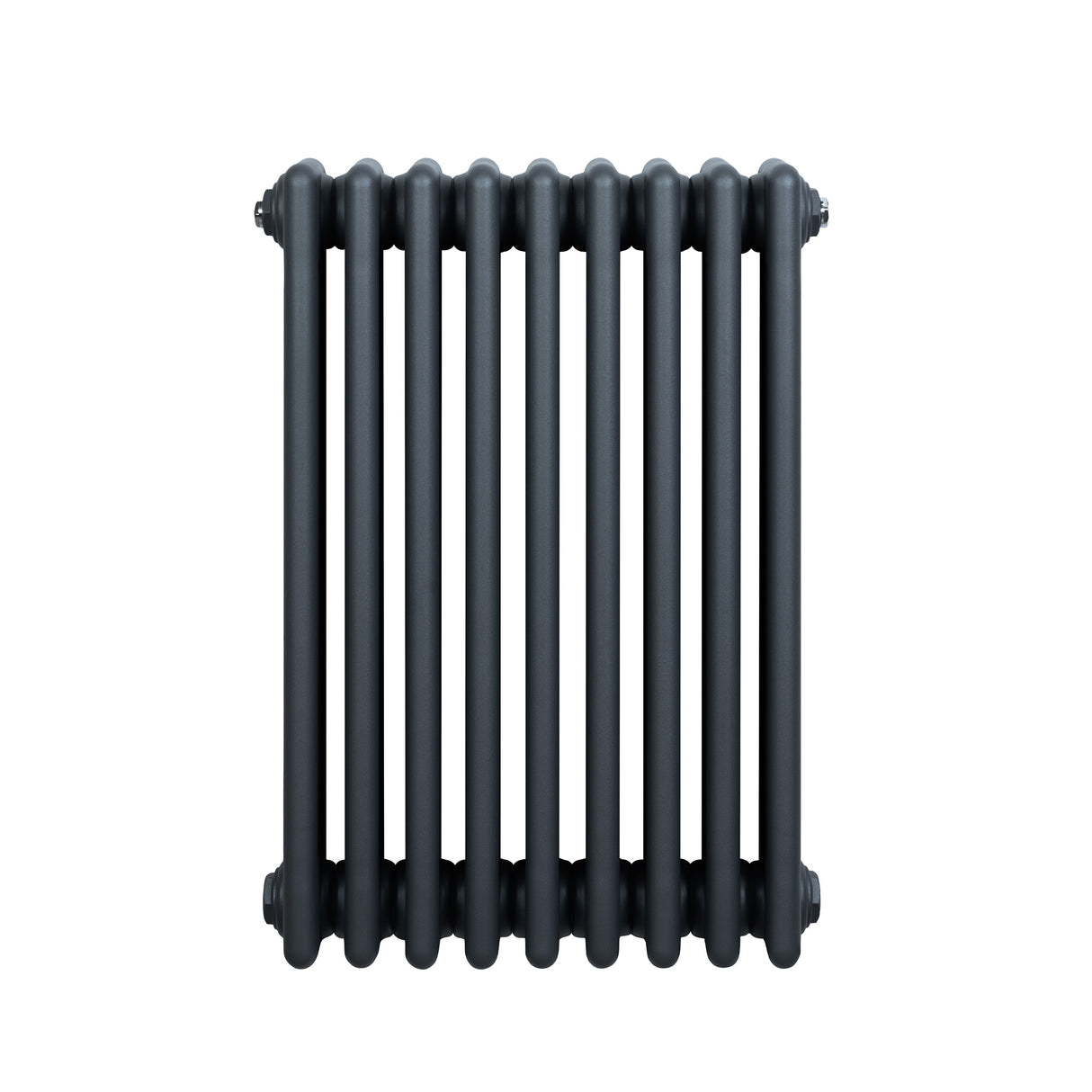 Radiatore tradizionale a 4 colonne, 600 x 425 mm, in grigio antracite, con finitura liscia e design elegante, ideale per riscaldare ambienti