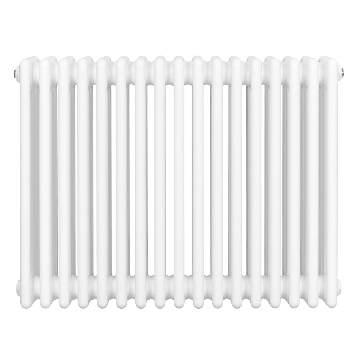 Radiatore tradizionale orizzontale a 4 colonne, 600 x 785 mm, finitura bianca lucida, design elegante e linee pulite, ideale per riscaldare ambienti