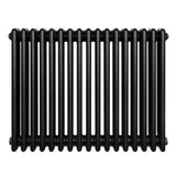 Radiatore tradizionale orizzontale a 4 colonne, 600 x 785 mm, con finitura nera lucida e design elegante e robusto