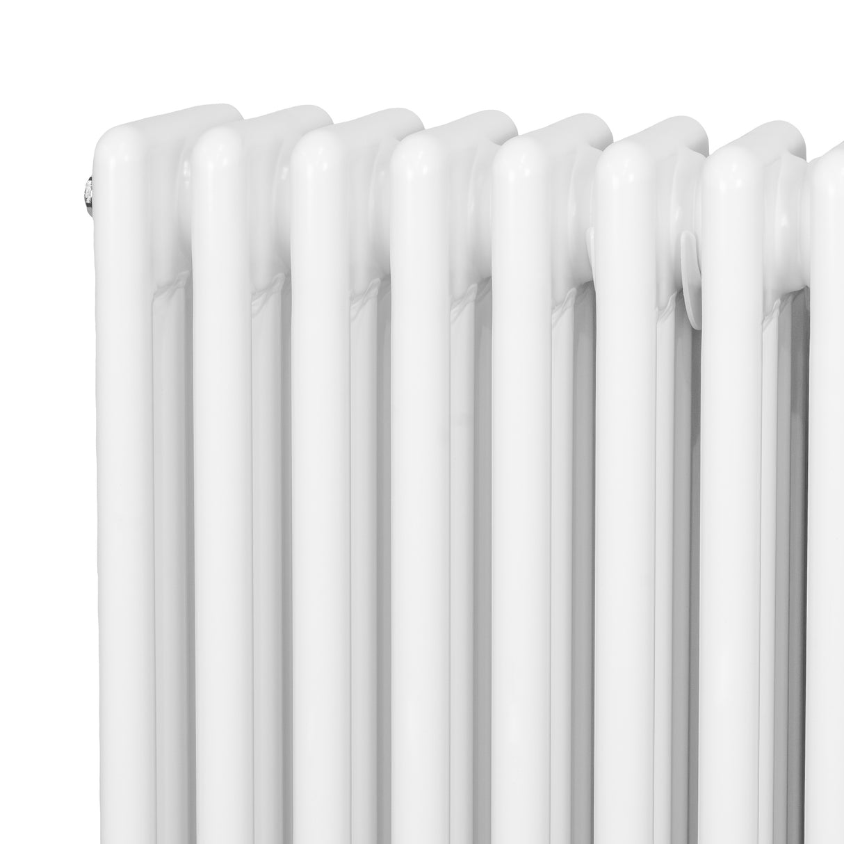 Radiatore tradizionale orizzontale a 4 colonne, finitura bianca lucida, design elegante e lineare, ideale per riscaldare ambienti moderni