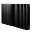 Radiatore tradizionale orizzontale a 4 colonne, 600 x 1010 mm, finitura nera opaca, design elegante e linee moderne