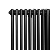 Radiatore tradizionale orizzontale a 4 colonne, 600 x 1010 mm, finitura nera lucida, design elegante e moderno, adatto per ogni ambiente