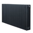 Radiatore tradizionale orizzontale a 4 colonne, 600 x 1190 mm, finitura antracite, con superficie liscia e linee eleganti