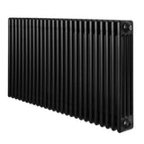Radiatore tradizionale a 4 colonne orizzontale, 600 x 1190 mm, finitura nera lucida, design elegante e linee moderne, ideale per riscaldare ambienti